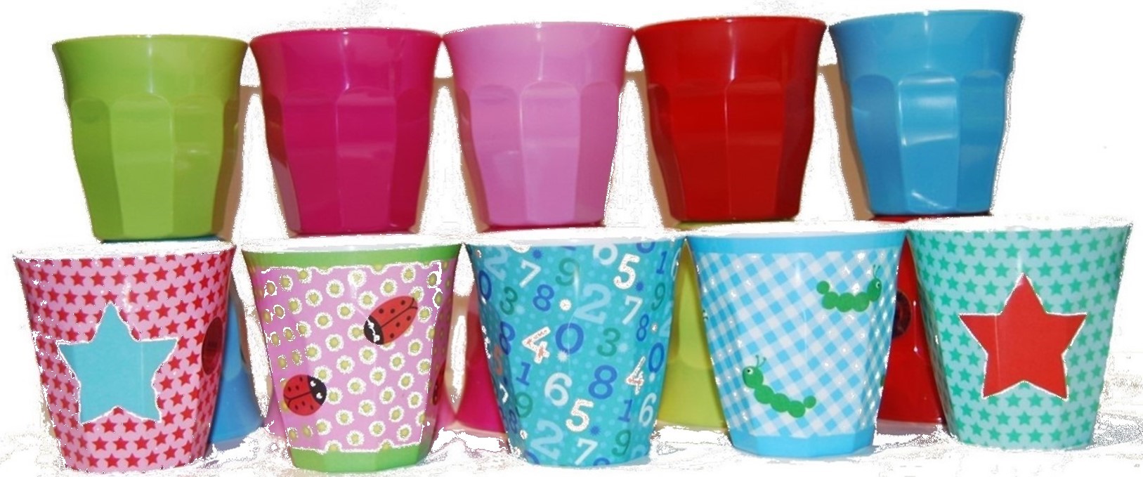 rice dk kids melamine cup patterned plain printed star pink girl theme boy